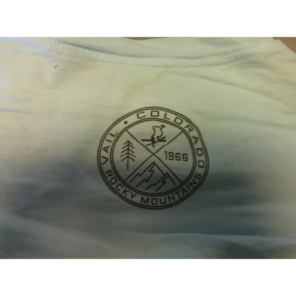 Blue 84 Long Sleeve Tee Womens Small Blue Fair Vail Colorado Graphic Crop Top - Picture 5 of 7
